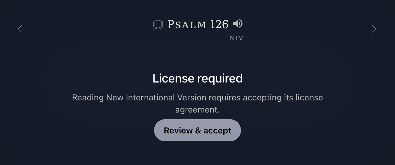 A chapter held behind a “License required” notice until the user accepts the translation’s license agreement.